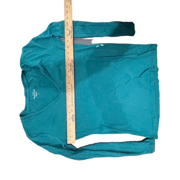 J.Crew. Medium. Green. V-neck. Free w/bundle. Bleach stain, see pics/video! - Picture 7 of 9